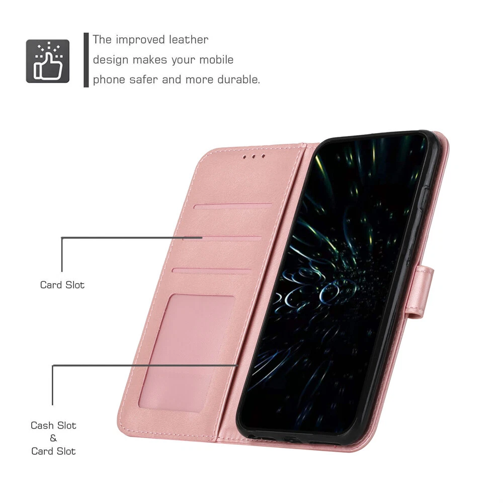 Premium Leather Flip Wallet Shockproof Case for iPhone 15 Pro Max 14 13 XR 7 with Full Protection