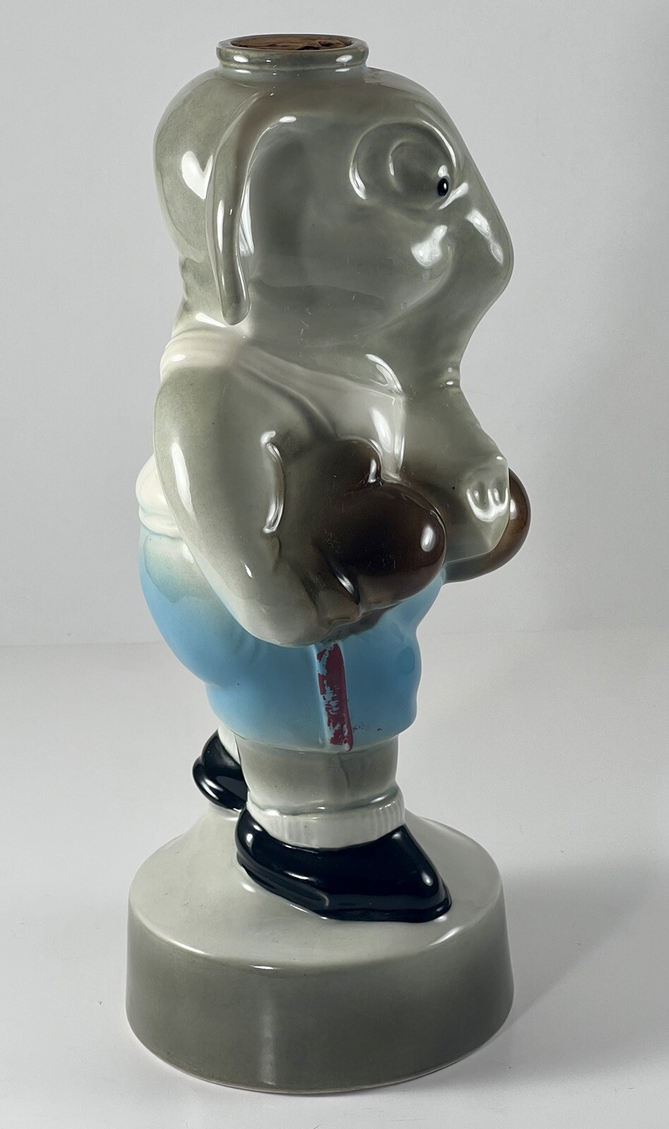 VTG 1964 Jim Beam Republican Elephant w/ Boxing Gloves Whiskey Decanter