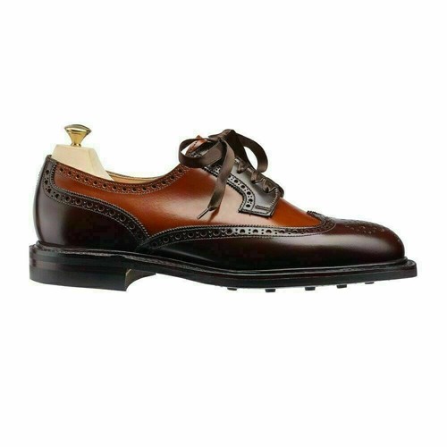 Scarpa da donna in nastro derby marrone bicolore Oxford bicolore fatta a  mano | eBay