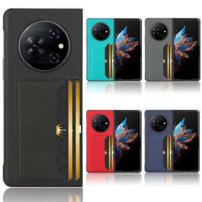 For Tecno Phantom V Fold, Luxury Shockproof Retro Leather Card Slot Case Cover