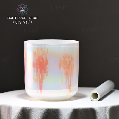CVNC 432Hz C Root White Alchemy Chakra Crystal Singing Bowl Sound Bath Heal Bath