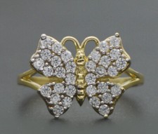 Real 10k Yellow Solid Gold Butterfly Ring 12.1mm 2.4gr