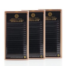 Wimpernverlängerung Set 3x Einzelwimpern Mink Lashes B, C, D 0,07 bis 0,25 mm