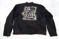 Rare Harley Davidson Racing Bomber Jacket Ripstop Black 97537 10VM Men's Size XL