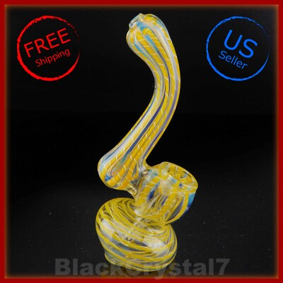 #ad 5.5quot; Handmade Sun Gold Color Changing Bubbler Tobacco Smoking Bowl Glass Pipes $16.79
