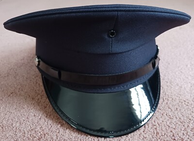 Pershing Style Uniform Hat, Solid Cloth Dark Navy Side, Sentry Cap #R801-B