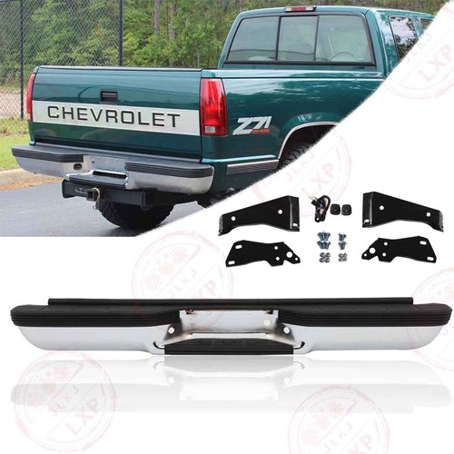 Black Rear Bumper Assembly For 88-00 Chevy C/K 1500, Silverado, Sierra Fleetside – Steel, Powder-Coated
