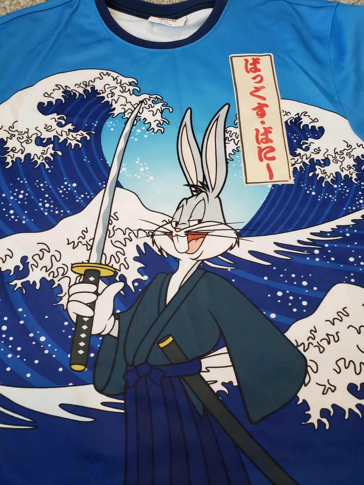 Bugs Bunny Japanese Samurai Looney Tunes Blue Polyest… Gem