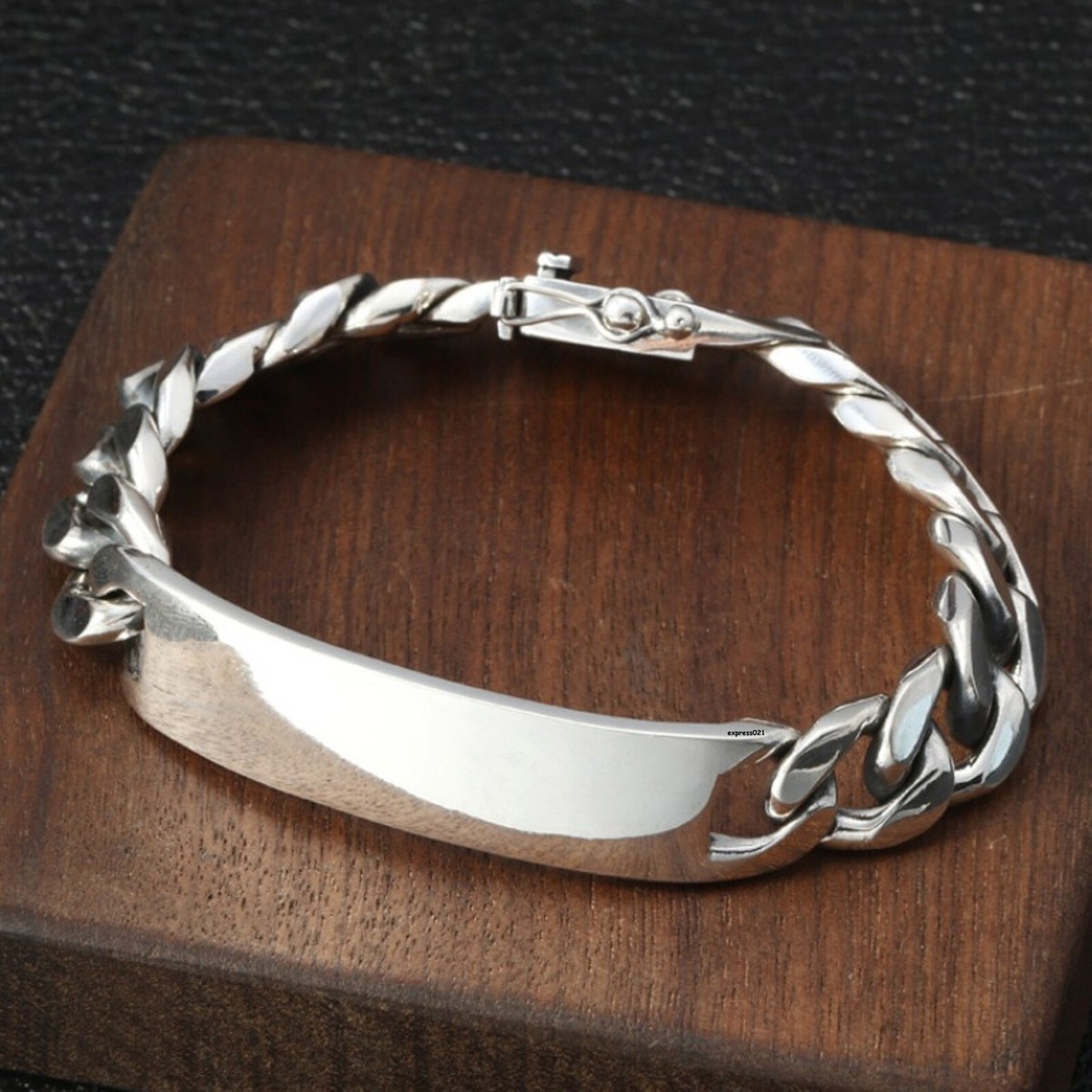 Quadri Men's ID Bracelet - 925 Sterling Silver Italian Made, 7mm Width, 7.5 To 9 Inch, Gift Box - View #6
