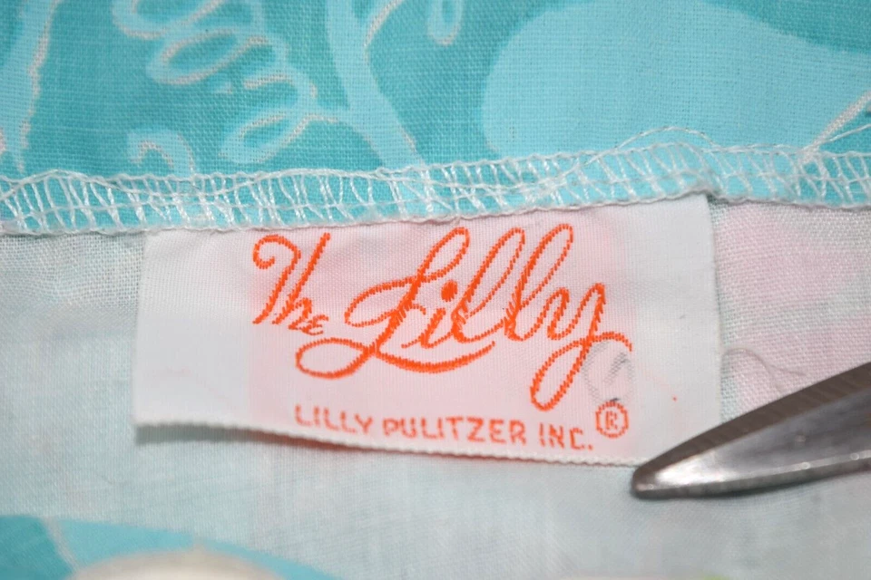 Lilly Pulitzer Dress VTG Size XS/S 60s Aqua Blue Sundress Pink Flower Lilly Lace - Image 2 of 4