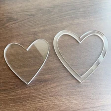 Acrylic Love Heart Cutting Jig Template Clear Acrylic Router Jig Woodworking ...