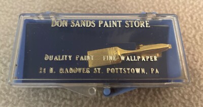 Vintage Paint Brush Tie Bar Clip DON SANDS PAINT STORE Pottstown PA Painter