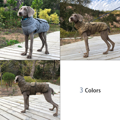 Dog Jacket Quilted Padded Winter Warm Fleece Lining Coat Pet