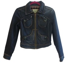 Nwt Original Replay Denim Jacket Made In Italy, Short Distressed Dark Blue Szs