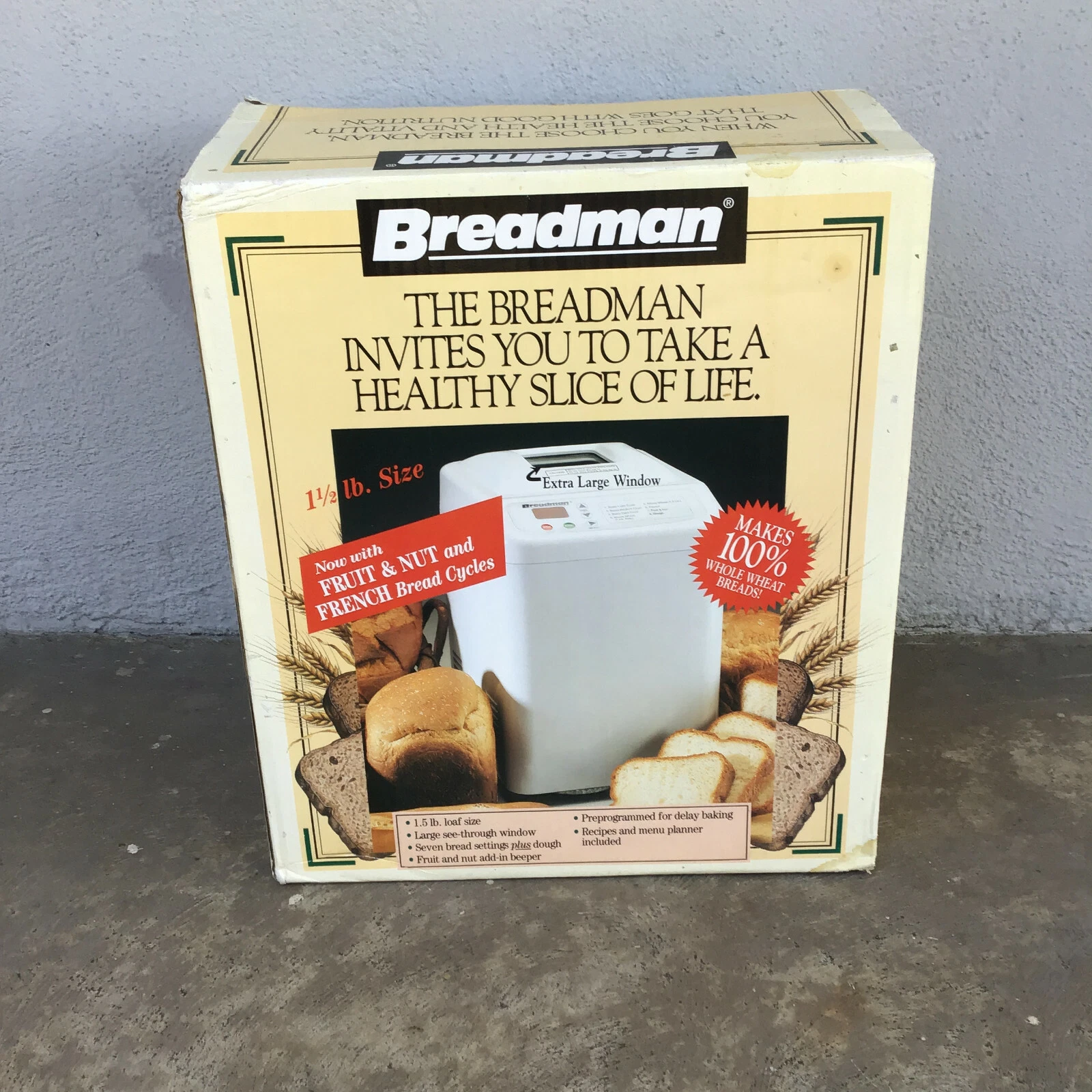 Breadman TR-440C Bread Maker Machine 7 Bread Settings 1.5 lb Loaf Non Stick