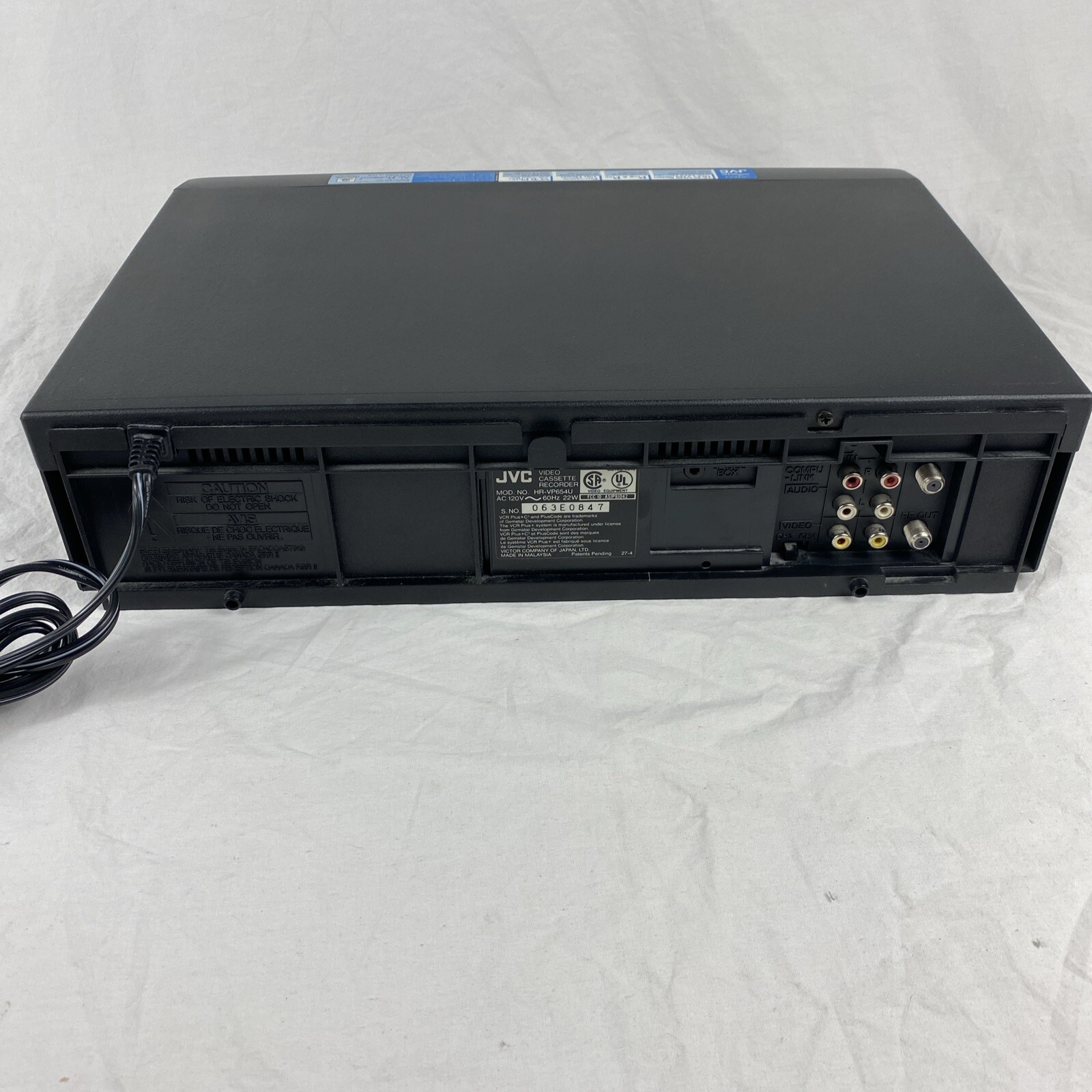 JVC HRVP654U ProCision 19u Head Cassette Recorder VCR VHS 4 HEAD No