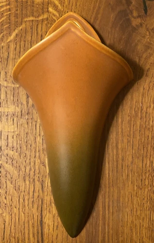Vintage 1920s Roseville Rosecraft Burnt Orange Art Pottery Wall Pocket 1236-9