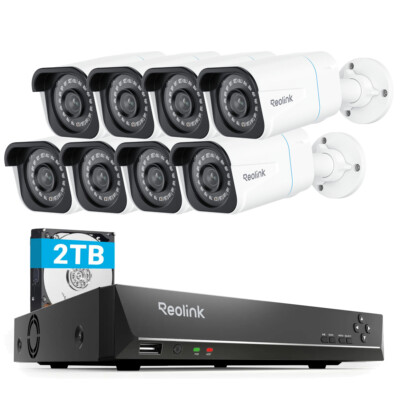 Reolink PoE Security Camera System 4K RLC-810A 8CH NVR 2TB HDD Smart Detection