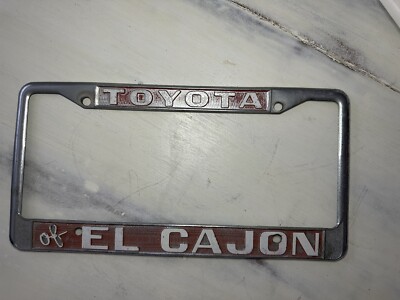El Cajon Toyota, California Car Dealer Metal License Plate Frame, Rare!