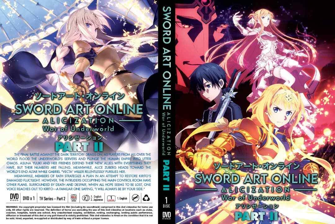 DVD Anime Sword Art Online Alicization War Of Underworld Part 2 Vol.1-11  End DHL