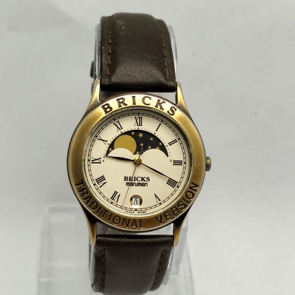 BRICKS Maruman MW151 Moon Phase Traditional Version Quartz Vintage