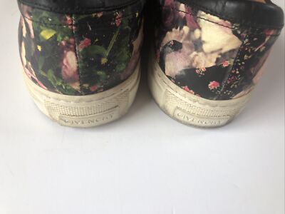 GIVENCHY Floral Print Rose Leather Slip On Low Tops Sneakers  display picture 1