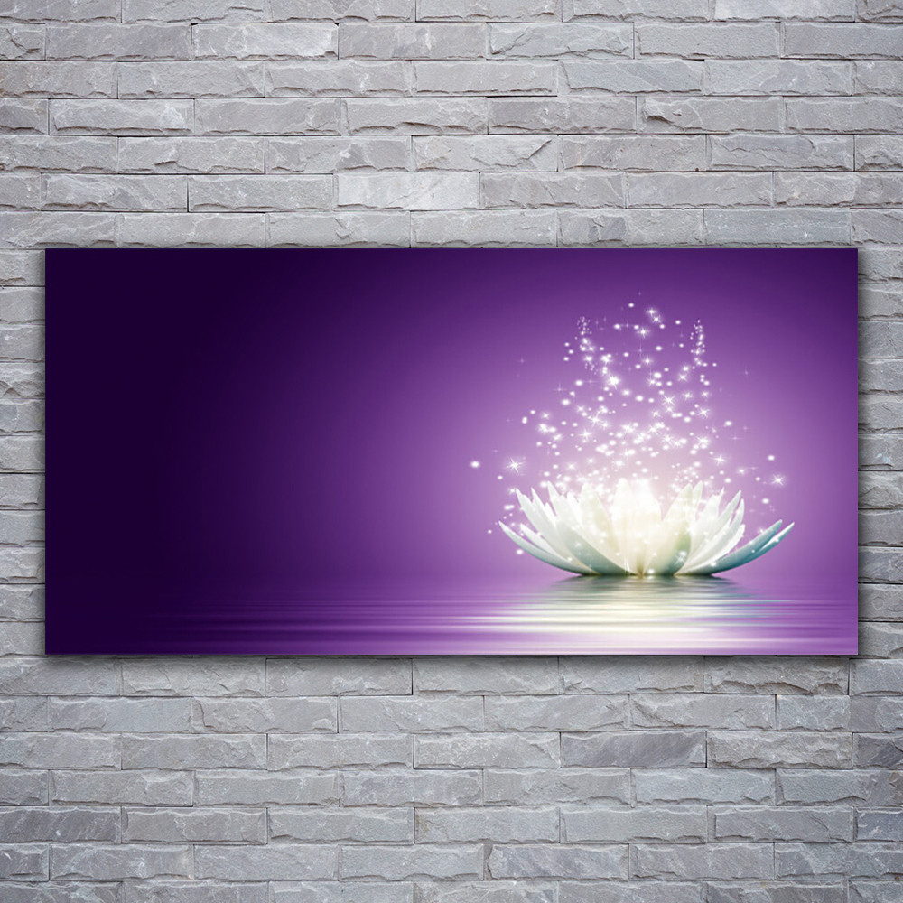 Tableau floral lotus impression plexiglas 120x60 cm moderne