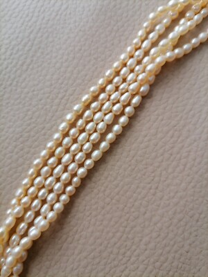 Collier Vintage En Perles De Bois Et Pierre Artificielle - Occasion