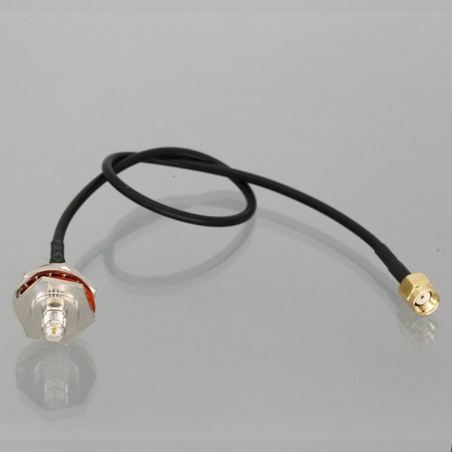 RP-SMA Male to Female Bulkhead nut 5/8 AP box RF Cable For Antenna Radio 0.5~15' - Picture 5 of 6