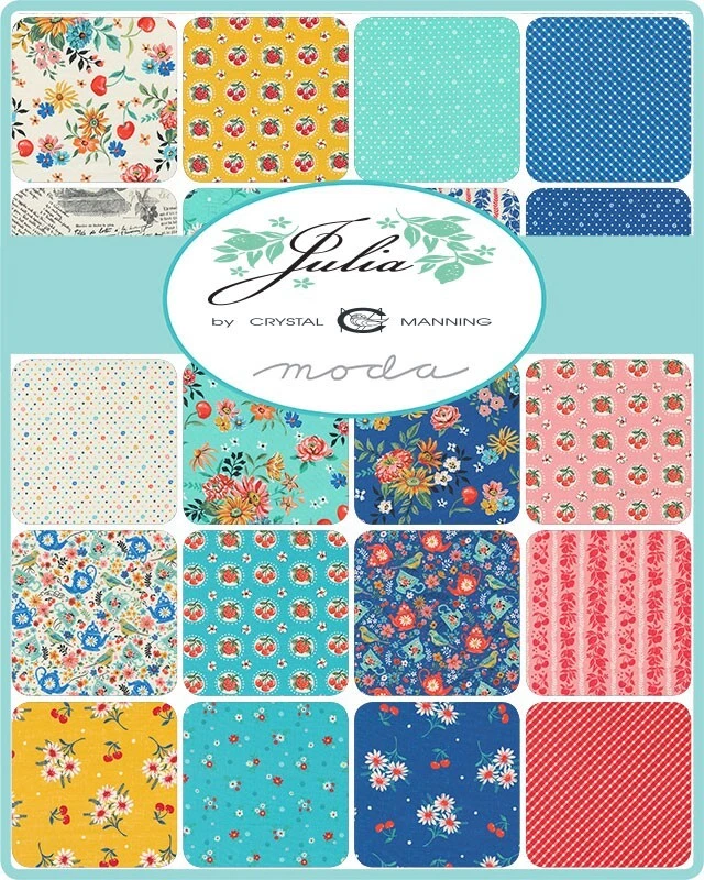JULIA 27 Fat Quarters Moda Quilt Fabric Sew retro kitchen teacup Manning 11920AB - Image 2 of 4