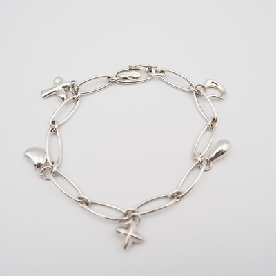 EXC] Tiffany & Co. Beauty Elsa Peretti Bracelet 5 Charms Bean