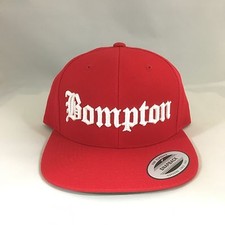 Bompton Classic Snapback Hat 3D Embroidered Adjustable Cap Yupoong Red