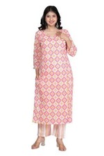 2-Piece SEQUINNED WORK Indian Kurta  Pant Set for Women in PEACH COLOR