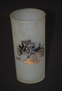 Old Vintage Hazel Atlas Frosted Highball Glasses Antique Car Packard 1900 Mcm Ebay