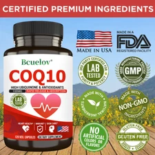 Coq10 Co Enzyme 120 Capsules Supports Vascular Heart Health Immune System Vegan