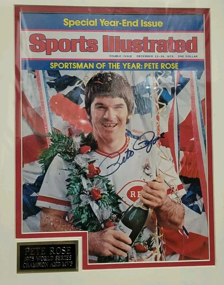 Pete Rose signed full Sports Illustrated Magazine SPORTSMAN OF THE YEAR framed - Изображение 2 из 4