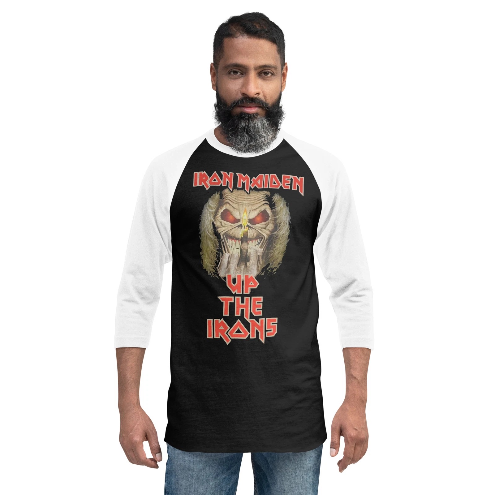 Iron Maiden Unisex 3\4 Sleeve Baseball Tee