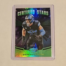 2025 Panini Certified Stars Mirror Lime Green Aidan Hutchinson /15 Lions