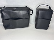 CD Storage Travel Cases Black w/Plastic Inserts Vintage Faux Leather 30 15