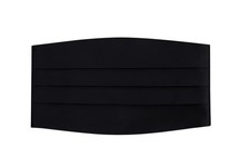 Men's Adjustable Black Satin Cummerbund for Formal Events