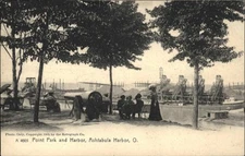 Ashtabula Harbor OH Ohio Point Park Harbor Scene c1900-20s Vintage Postcard
