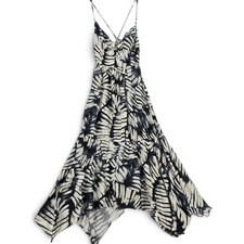 Steve Madden Jackie Palm Print Hanky Hem Maxi Dress XS Tropical Resort NWT