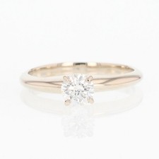 .41ct Round Diamond Solitaire Prong-Set Engagement Ring 14k White Gold Size 5