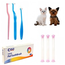 CGO Kitten Toothbrush Kit - 3 Piece Cat and 3 Count (Pack of 1), Color Mixing