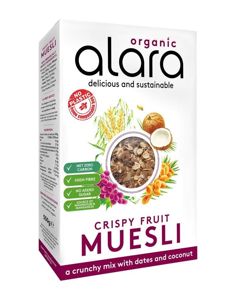 Alara Crispy Fruit Muesli Organic 550g - 4 Pack
