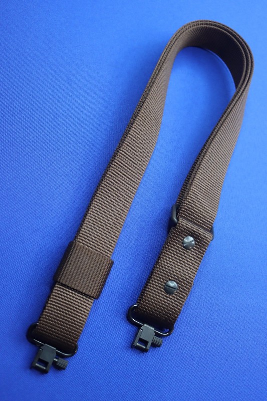 Brown Nylon Adjustable Rifle Shoulder Sling w/ Metal Mounting Swivels Gun Acc.