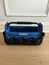Kobalt Tools 16” in Open Tool Tote Bag 14 Interior Exterior Pockets Heavy Duty