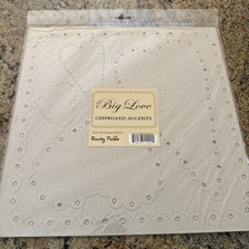 RUSTY PICKLE pink and scalloped hearts, CHIPBOARD ACCENTS - 12X12 SHEETS
