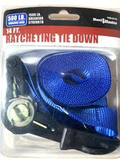 Ratcheting Tie Down 14 ft. Haul Master 500lb. Working Load 1 in Strap New Sealed