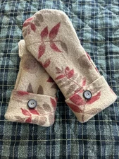 Wool Upcycled Sweater Mittens Fleece Lined Free Shipping
